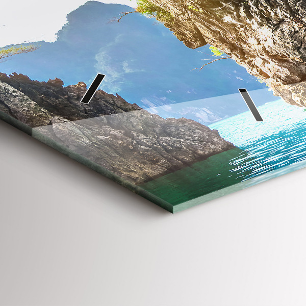 Horizontálne hodiny Jazerné stromy príroda