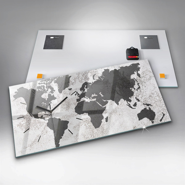 Horizontálne hodiny Konkrétna mapa sveta