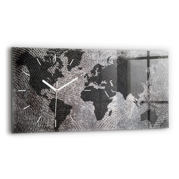 Horizontálne hodiny Konkrétna mapa sveta