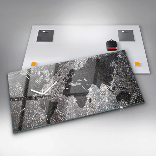 Horizontálne hodiny Konkrétna mapa sveta