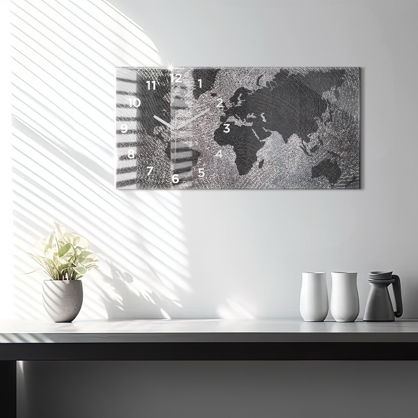 Horizontálne hodiny Konkrétna mapa sveta