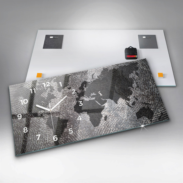 Horizontálne hodiny Konkrétna mapa sveta