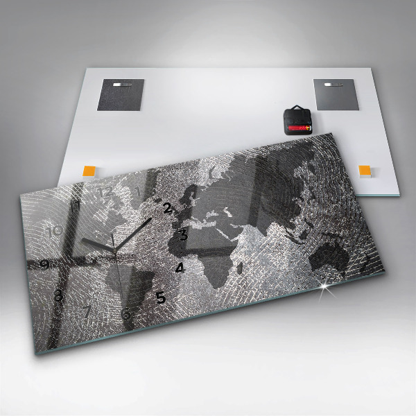 Horizontálne hodiny Konkrétna mapa sveta