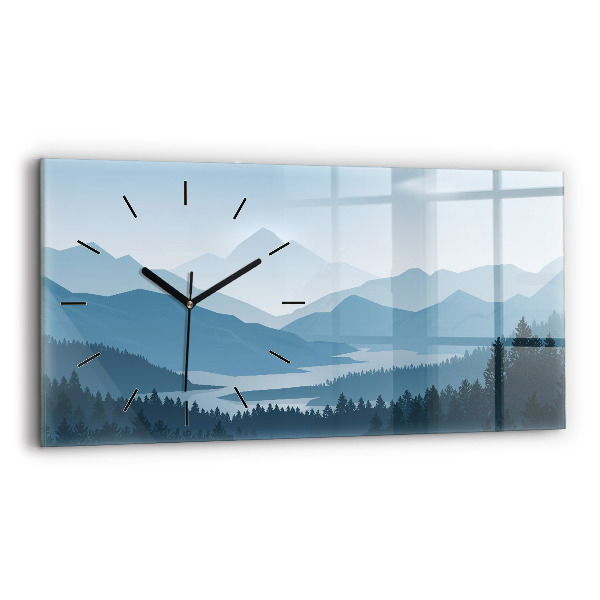 Horizontálne hodiny Horská krajina