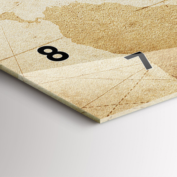 Horizontálne hodiny Vintage mapa sveta