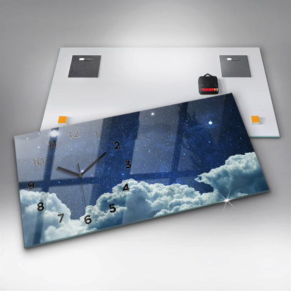 Horizontálne hodiny Nočná obloha