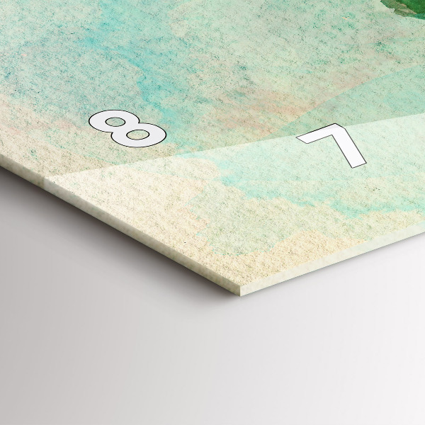 Horizontálne hodiny Akvarelová mapa sveta