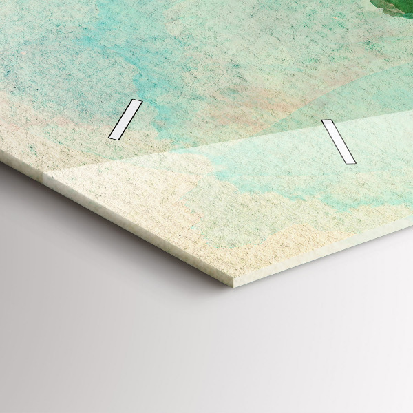 Horizontálne hodiny Akvarelová mapa sveta