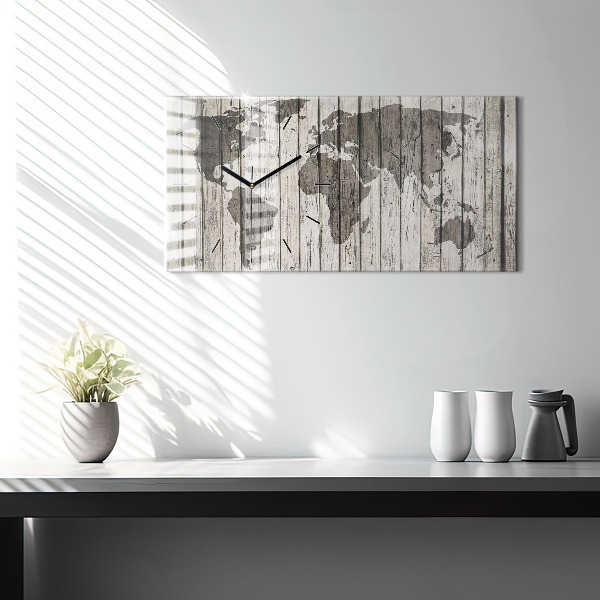 Horizontálne hodiny Palubná mapa sveta