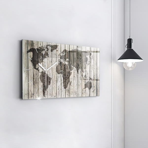 Horizontálne hodiny Palubná mapa sveta