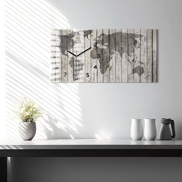 Horizontálne hodiny Palubná mapa sveta