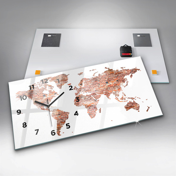 Horizontálne hodiny Stará tehlová mapa
