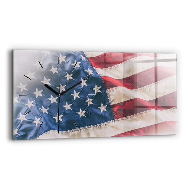 Horizontálne hodiny americká vlajka