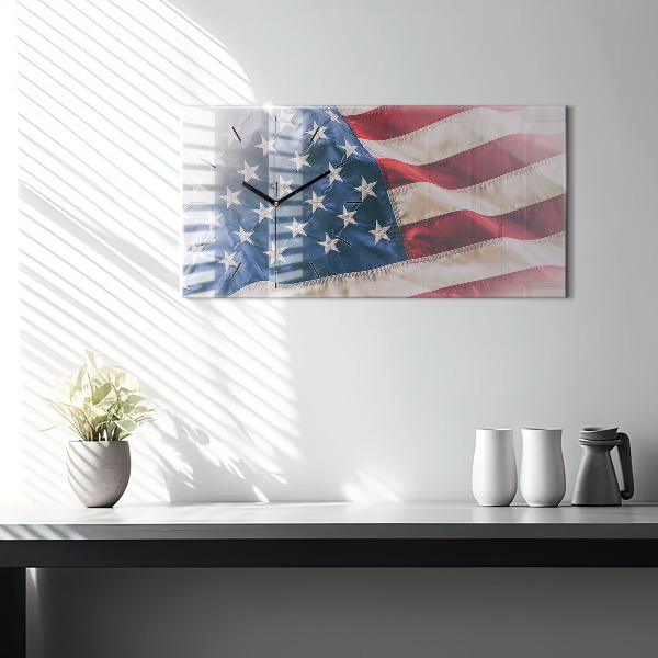 Horizontálne hodiny americká vlajka