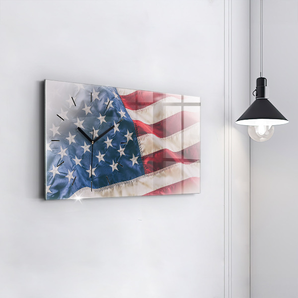 Horizontálne hodiny americká vlajka