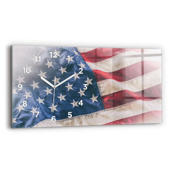 Horizontálne hodiny americká vlajka