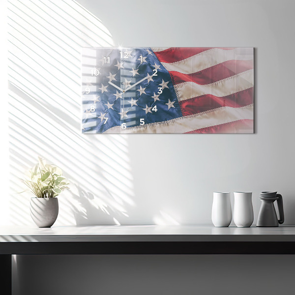 Horizontálne hodiny americká vlajka