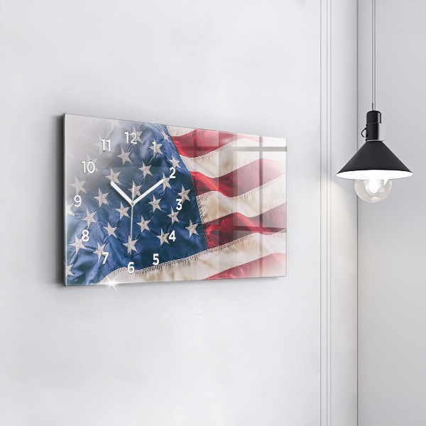 Horizontálne hodiny americká vlajka