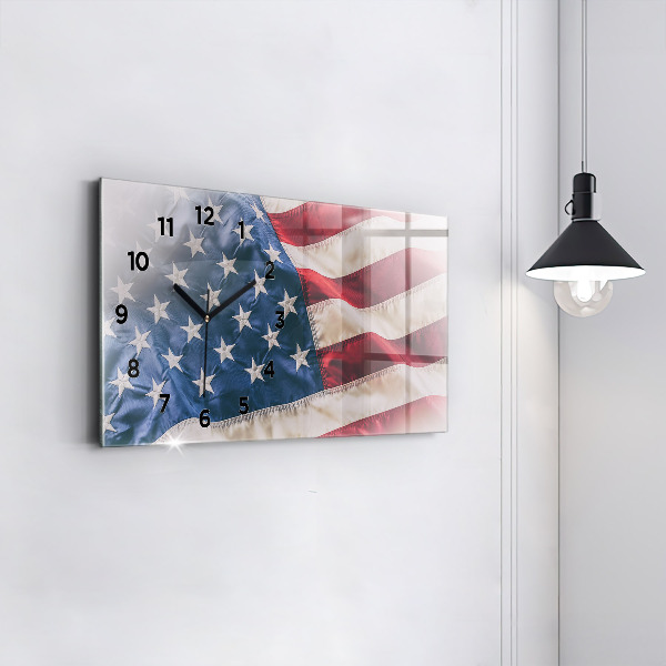 Horizontálne hodiny americká vlajka