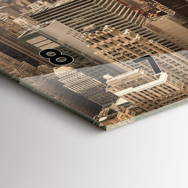 Horizontálne hodiny Mestská krajina