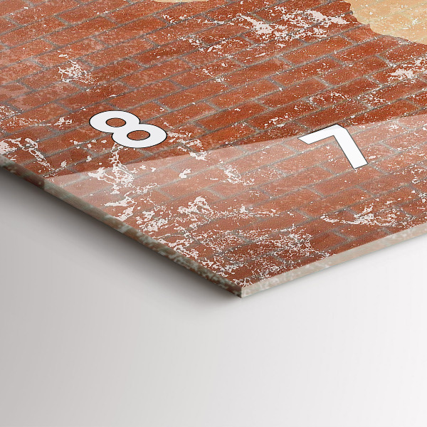 Horizontálne hodiny Mapa sveta na tehly