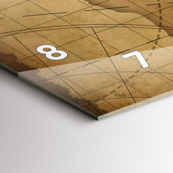 Horizontálne hodiny Vintage mapa sveta