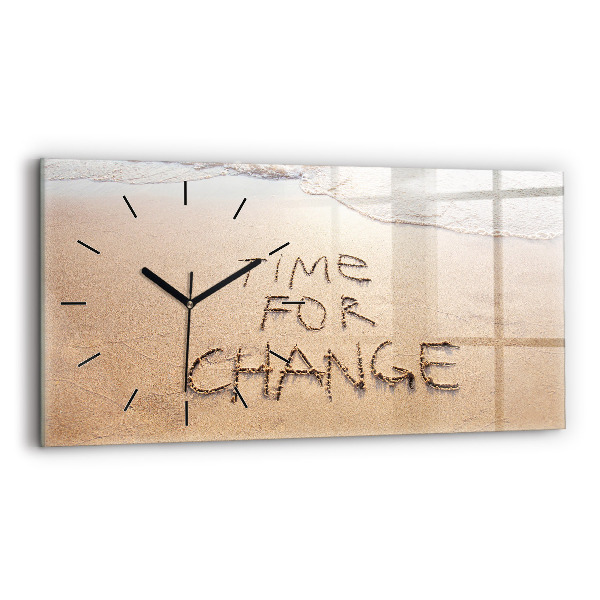 Horizontálne hodiny Plážový citát