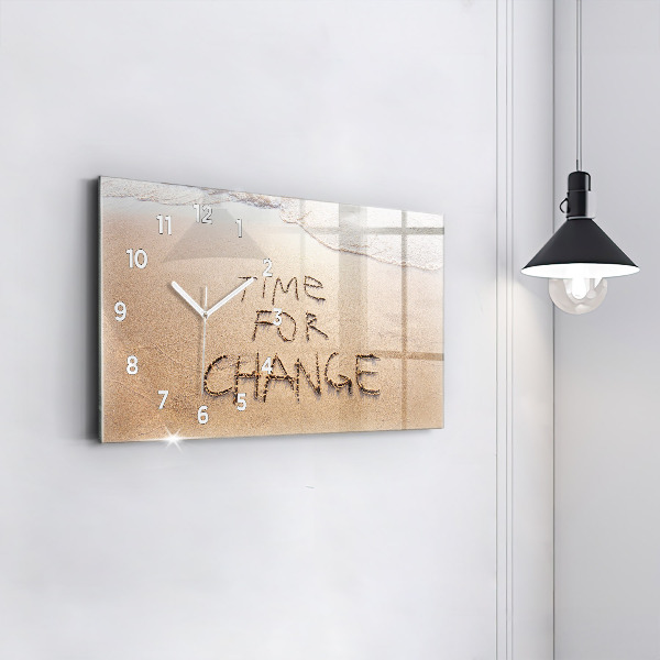 Horizontálne hodiny Plážový citát