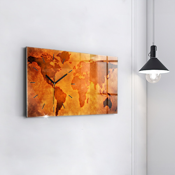 Horizontálne hodiny Veľká mapa sveta