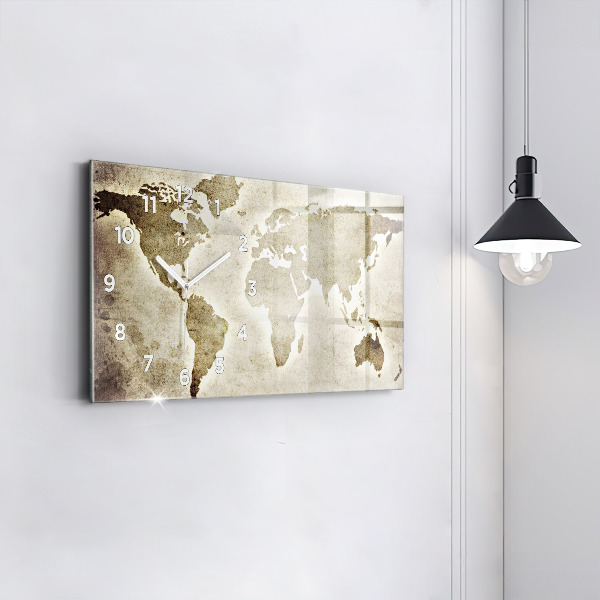 Horizontálne hodiny Mapa sveta