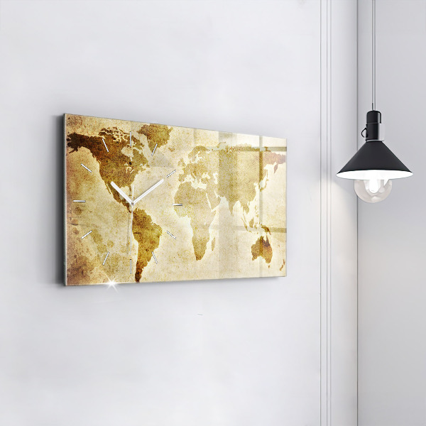 Horizontálne hodiny Stará mapa sveta