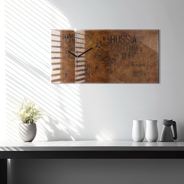 Horizontálne hodiny Mapa názvov krajín