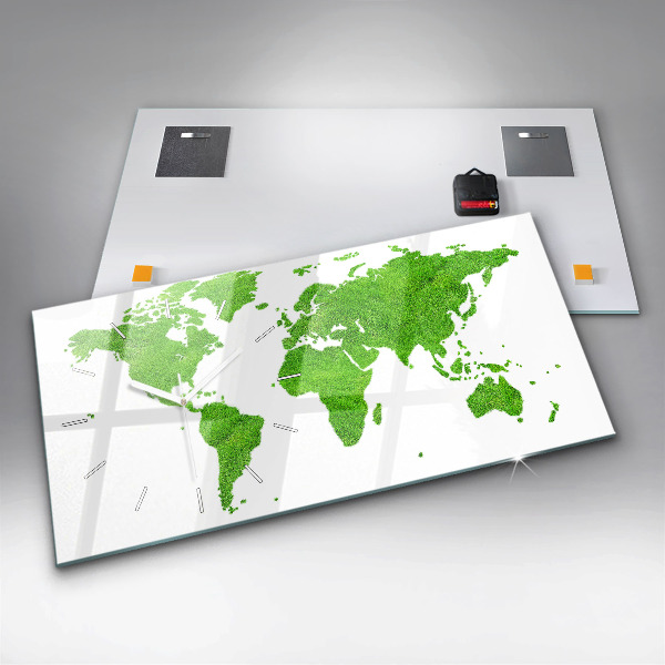 Horizontálne hodiny Mapa zelenej trávy