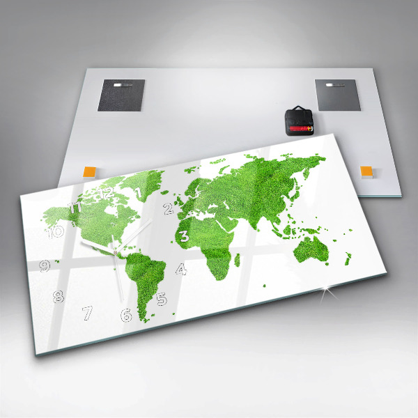 Horizontálne hodiny Mapa zelenej trávy