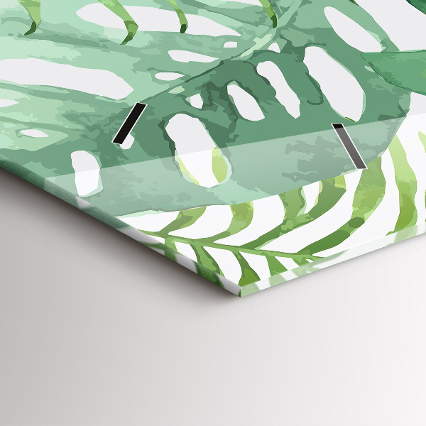 Horizontálne hodiny Zelené listy