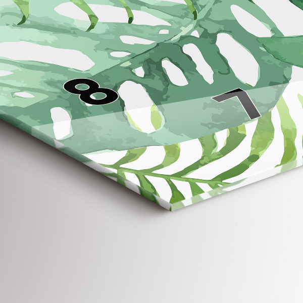 Horizontálne hodiny Zelené listy