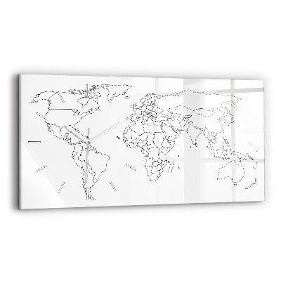 Horizontálne hodiny Obrysová mapa sveta