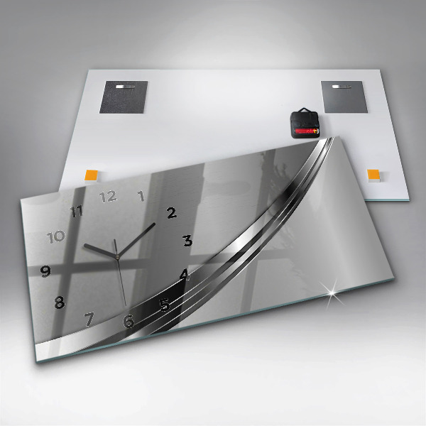 Horizontálne hodiny Strieborné čiary