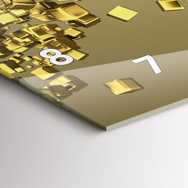 Horizontálne hodiny Zlaté štvorčeky