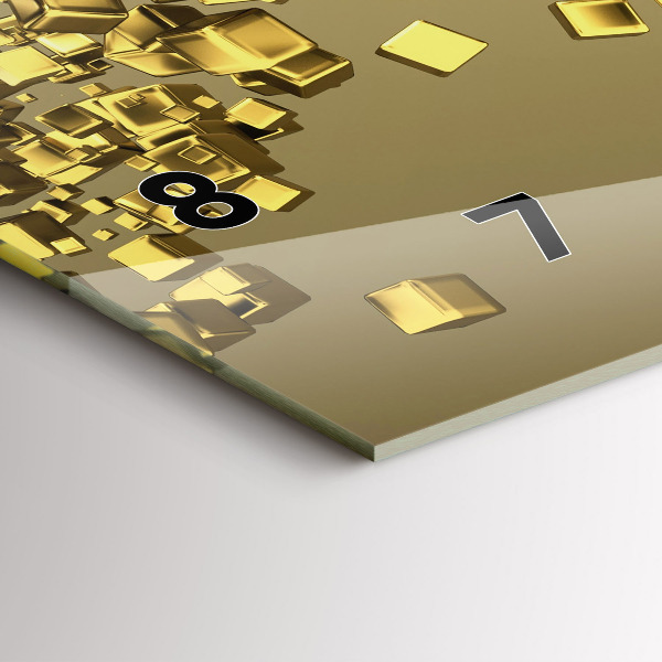 Horizontálne hodiny Zlaté štvorčeky