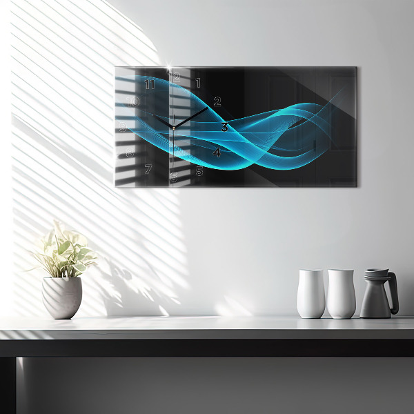 Horizontálne hodiny Modrá abstrakcia