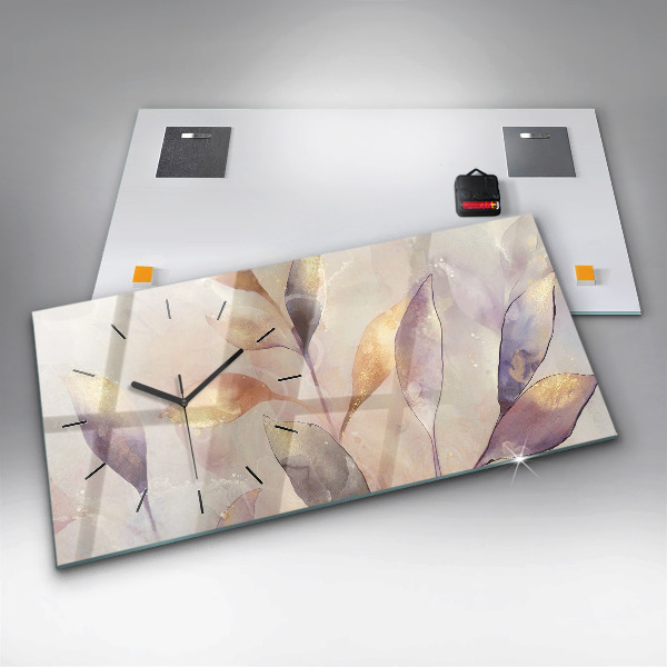 Horizontálne hodiny Abstraktné boho listy