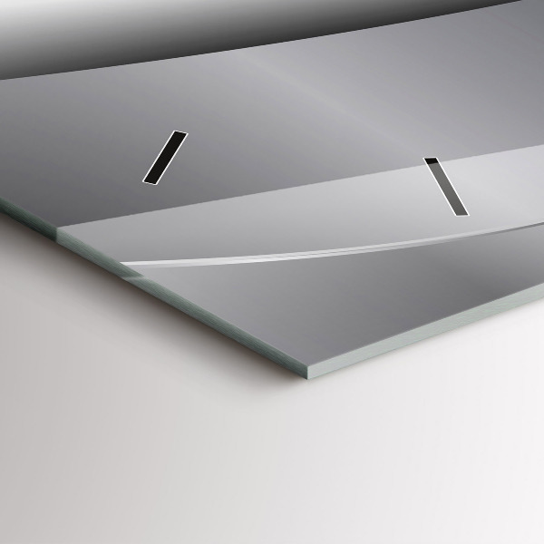 Horizontálne hodiny Strieborná abstrakcia