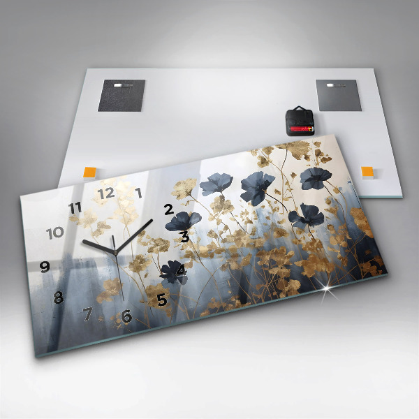 Horizontálne hodiny Abstraktné kvety