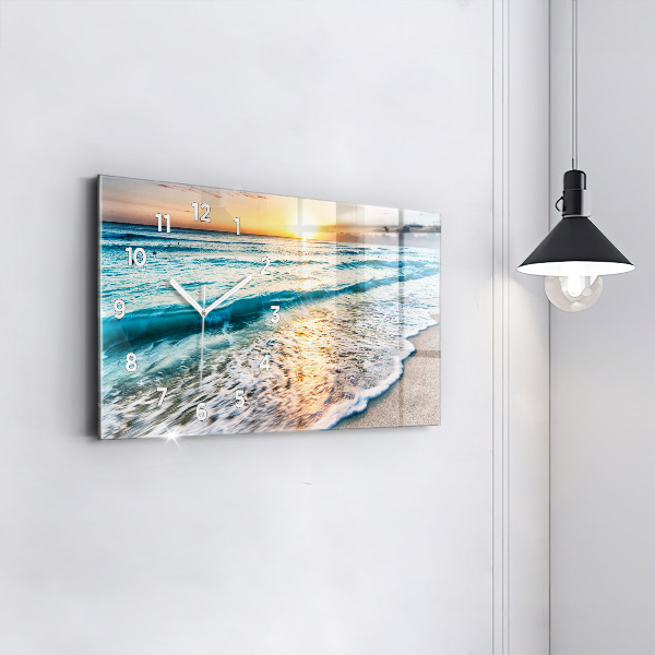 Horizontálne hodiny Pláž, more a piesok