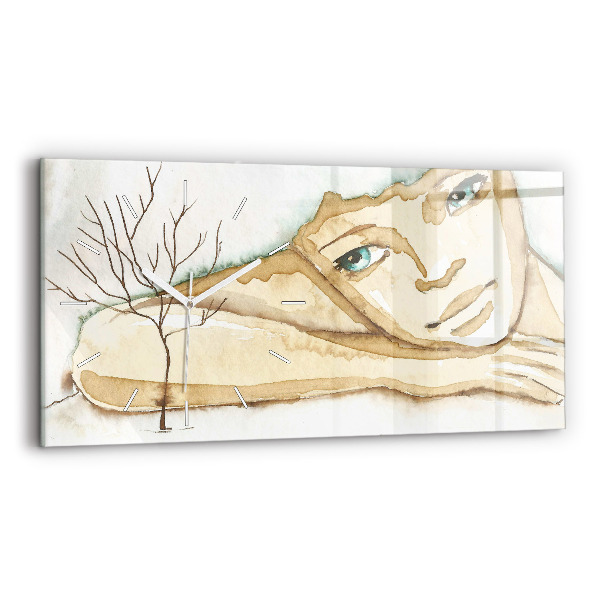 Horizontálne hodiny Portrét ženy