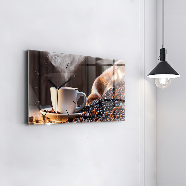 Horizontálne hodiny Šálka kávy