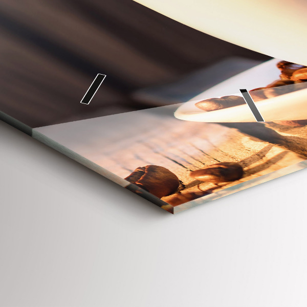 Horizontálne hodiny Šálka kávy