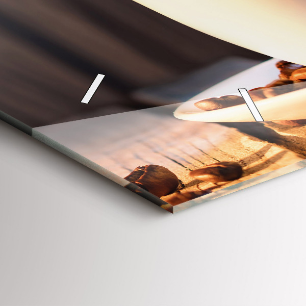 Horizontálne hodiny Šálka kávy