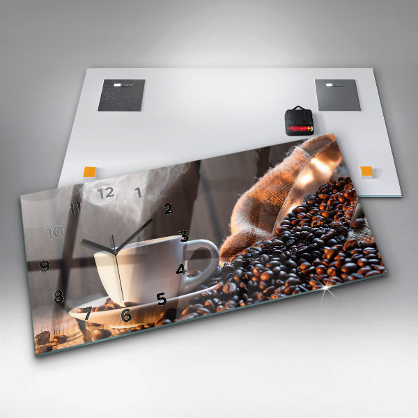Horizontálne hodiny Šálka kávy